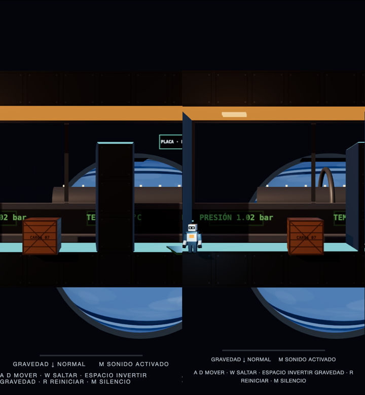 Two real narrow viewport captures: the robot is missing on the left and visible on the right